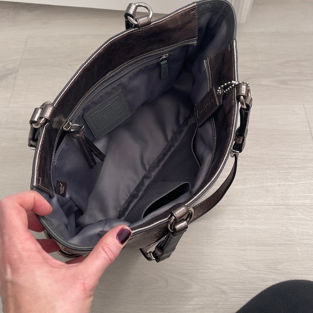 Silver Coach Handbag - Picture 3 of 4